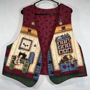 Vintage Handmade 'Needle Art from My Heart' Sewing Vest 90's‎